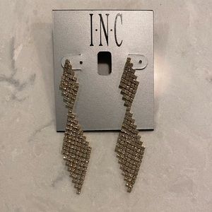 INC studded gold drop earrings
